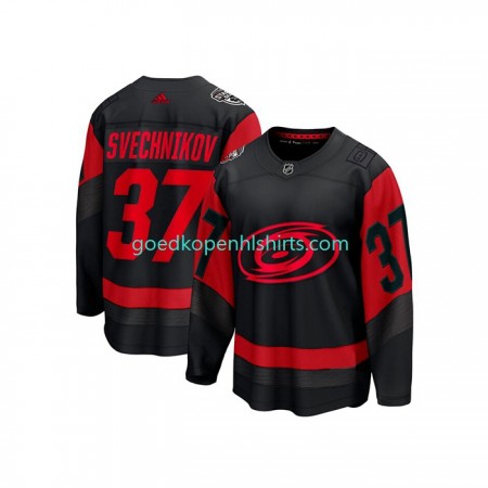 Carolina Hurricanes Andrei Svechnikov 37 Adidas 2023 NHL Stadium Series Zwart Authentic Shirt - Mannen